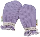 yuga☆ミトン ストライプ柄 ラベンダー染め オーガニックコットン100% ベビー 服 男の子 女の子 兼用 手袋 出産祝い プレゼント 天然染め 綿100% おもてなし賞受賞!