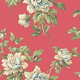 York Wallcoverings Casabella II Document Floral Wallpaper Memo Sample, 8 by 10-Inch, Bright Cerise, 