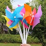 Fenteer 手芸　DIY風車キット　100枚入り　花風車　プラスチック製　おもちゃ　子ども　 - イエロー