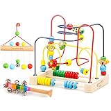 ベビークラシックおもちゃの子供木製のローラーコースタービーズ早期学習教育玩具 - 迷路おもちゃビーズ ( Color : D )