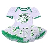 ベビードレスHappy St Patrick 's Dayボディスーツクローバーリーフチュチュドレススーツセット カラー: グリーン