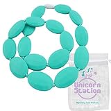 Silicone Teething Necklace. 100% food grade silicone baby teether. 100% BPA/PVC free. Longer 30"size