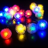 O-Best 15.7ft 20 LED Multi-Color Chuzzle Ball Solar String Lights Waterproof Outdoor Christmas Light