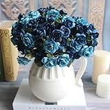 attachmenttou 15人のヘッズ 11 "5支店 ローズフラワーブーケ人工アジサイ ウェディングインテリアブライダルブーケホテルDIY Craft 秋のフェイクシルク