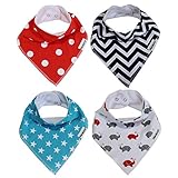 mittaGonG ベビー 三角 スタイ コットン ４枚セット レッド