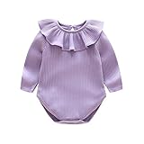 ZooArts ベビー服 ロンパース かわいい 新生児サイズ 男の子 女の子 長袖 無地 綿 カバーオール ワンピース 赤ちゃん 柔らかい おしゃれ あんよしはじめる (パープル, 90（18~24ヶ