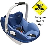 Maxi-Cosi IC158BIV Prezi Infant Car Seat White Collection w Baby on Board Sign - Reliant Blue by Max
