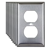 Enerlites二重レセプタクルステンレススチール壁プレート、標準サイズ 1-Gang Stainless Steel 10 Pack 7721-10PCS