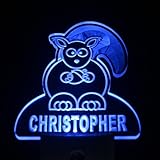 ws1021-tm Squirrel Personalized Night Lightベビーキッズ名Day / NightセンサーLEDサイン