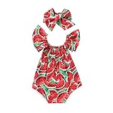 SCFLIFEスウィートベビーガールズ服スウェットボウヘッドバンド付きノースリーブロンパーボディスーツ(80cm)