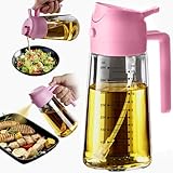 TrendPlain 16オンス/470ml オイルスプレー 料理用 - 2イン1 オイルスプレーボトル＆ディスペンサー 油 スプレー キッチンガジェット エアフライヤー サラダ バーベキュー用 ポニー