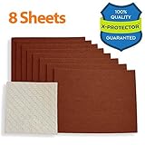 X-PROTECTOR 家具パッド プレミアム 高耐久フェルトシート8枚 5 4/5インチ x 7 4/5インチ + 64枚の緩衝パッド 必要な家具の脚に合わせてフェルトをカット - 最高のフロアプロ