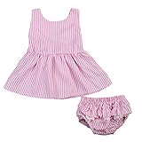 (ラランドリー) laraandlory ベビー服 女の子 2点セット ボーダーワンピース＆トレーニングパンツ (100/2-3歳, ピンク)