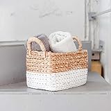 sar001/ウォーターヒヤシンス バスケット 単品-S ツートン/ホワイト