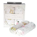 Manhattan Kids おくるみ モスリンコットン製 スワドル 2枚セット ダブルガーゼ 出産祝い 赤ちゃん バスタオル ベビー ブランケット 新生児 ガーゼタオル 綿100% 毛布 箱入り 1