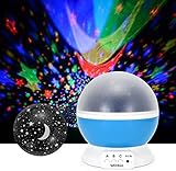WEDNA Novelty 360 Rotating Galaxy Night Light, Romantic Cosmos Star Moon Sky Projector, Idea Bedroom