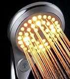 新しいロマンチック7色9 LEDライトバスルームシャワーヘッド押しボタン