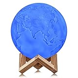 AOLVO 3d 3dプリント地球Earthランプ、ライトスタンド、Patコントロール調光機能付きLEDベビーナイトライトデスクランプ、USB充電、装飾ランプベッドルームデスクトップ、子供のギフト誕生