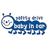 imoninn BABY in car ステッカー　【シンプル版】　No.21　イモムシさん　（青色）