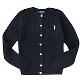ポロ ラルフローレン キッズ ケーブルニット カーディガン Cotton tops sweater 女の子 子供服 （サイズ：S、カラー：French navy） Polo Ralph Lauren 