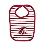 NCAA Washington State Cougars乳児ストライプニットよだれかけ、ワンサイズ、クリムゾン/ホワイト