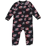 NHL Carolina Hurricanes幼児ロゴプリントカバーオールスリーパー – ブラック