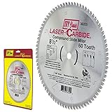 IVY Classic 36320 Laser Carbide 8-1/2-Inch 60 Tooth Compound Slide Miter Circular Saw Blade with 5/8