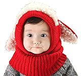 【Ludus Felix】選べるカラー 5色 ウサギちゃん　子羊　ニット帽 ニット帽子 ベビー キッズ 赤ちゃん 子供 用　ケープ 一体型 マフラー ネックウォーマー フード 　【ボア部分がふわふわで