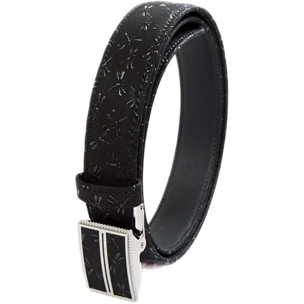 Amazon | [印傳屋] 印伝 ベルト 4005 M30ベルト 黒地鹿革黒漆 瓢箪柄