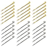 TSUKURIRO ヘアピン ハンドメイド用 ツイスト 波 8mm 丸 台座 付き 30個セット ヘアアクセ 髪留め 髪飾り レジン 手作り 材料 素材 DIY アクセサリー パーツ (ゴールド シルバー 各15個セット)