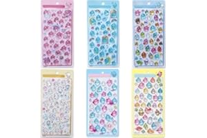 [YAORUI] 6枚セット ボンボンドロップシール たまごっち しずくちゃん まめっち めめっち くちばっち ぷくぷく レリーフシールセット マシュマロ風 おしり タイル 手帳 萌物 かわいい 誕生日プレゼント 子供への贈り物 人気 小物 (6枚セット)