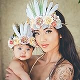 Pretty See　髪飾り　親子花冠　ヘアアクセサリー　ヘッドドレス 子供用おしゃれ 花びら　可愛い　誕生日 プレゼントに最適　2個セット (A)