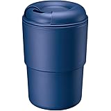 コンビニマグ タンブラー Stacking コンビニコーヒー 2層 保温 カップ (直飲み ふた付き)350ml ネイビー TS-1296-006