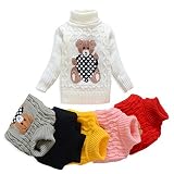 VIFUUR キッズベアタートルネックセーター男の子ガールズニットセータークリスマス ホワイト 100 CM