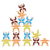 赤ちゃん木製おもちゃブロック&モデルMonkeyバランスゲーム動物建物スタックブロック教育幼児用子供用クリスマス誕生日ギフト