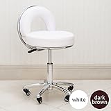 Donu ( ドーナ ) スツール 幅41cm×奥行41cm×高さ65cm～78.5cm ホワイト [ エステスツール ネイルスツール ネイルチェア キャスター付き 背もたれ付き 昇降式 オフィスチェア スツール イス 椅子 チェア アンテ
