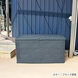 収納 物置 ウッド調マルチボックス 420リットル　ブラック（プラスチック ガーデニング用品収納 アウトドア用品収納 収納庫 屋外 ストッカー 木 イタリア製）