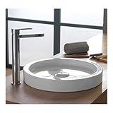 Nameeks 8811 Scarabeo 13 – 3 / 4 "セラミック舟形バスルームシンク、 14" ホワイト Scarabeo 8811-No Hole-637509849757