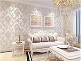 ayzrテレビ背景壁European壁紙ラグジュアリーベッドルームテレビ背景壁ダマスカス不織布ファブリックモダンシンプルな壁紙 ピンク adkfj789484