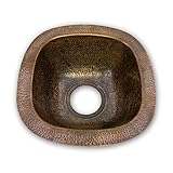 Houzer HW-SCH1BF Hammerwerks Series Undermount Copper Single Bowl Bar/Prep Sink, Antique Copper [並行輸