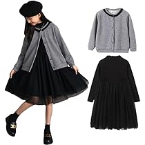 Amazon | [Kuhvvse] 女の子 ワンピース カーディガン 2点セット