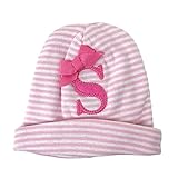 マッドパイ 帽子 Mud Pie キャップ ハット イニシャル S コットン ボーダー ピンク 1502198S [並行輸入品]