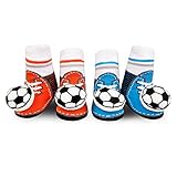 【日本正規品】 ワドル (WADDLE) ラトルソックスサッカーレッド/ブルー2足セット 100523