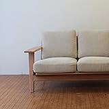 NORTE 北欧 2人掛け 2P オーク無垢材のベーシックソファ ファブリック 【ベージュ】