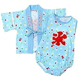 CROISSANCE BEBE 氷柄 ハッピーロンパス　サックス　5128-5053 (70cm)
