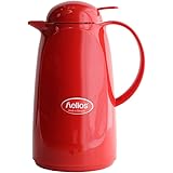 helios ヘリオス リラックスプッシュ ガラス卓上魔法瓶 1L (レッド)