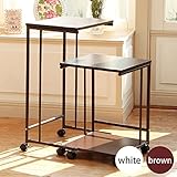マルチテーブルワゴン ブラウン [ 多用途 スリムデスク ミニテーブル サイドテーブル ネイルテーブル ネイルデスク キャスター付き 平机 作業台 多機能 オフィス フリー デスク テーブル 机 セルフネイル ]