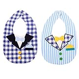 modesoda 2 - Pack Little Gentleman Suit Dribble Boy Bibs
