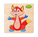 2つの小品キッズ3Dジグソーパズル木製パズル、フォックス
