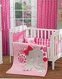 Pink Elefantita 6 Piece Crib Bedding Set by Kitty4u
